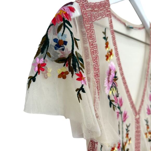 Sundance Cream Garden Soirée Embroidered Dress Maxi Dress Size SP - Picture 6 of 12